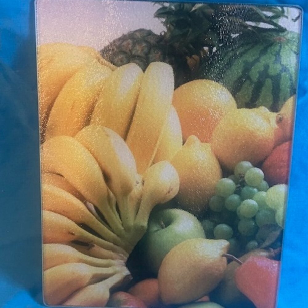 Fruit Cutting Board Tempered Glass 10" tall by 8" wide Cutting Board 0440-H
